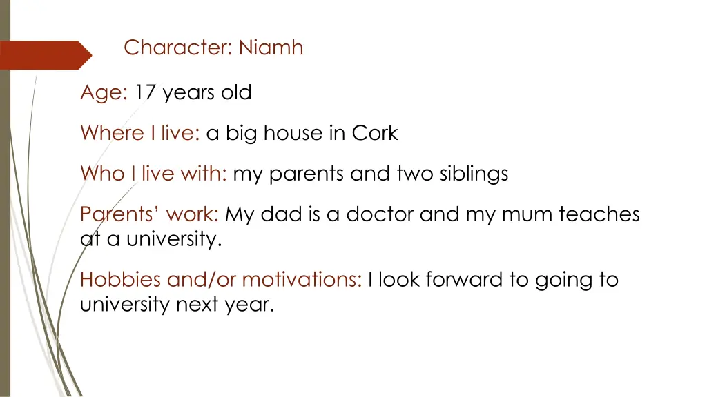 character niamh