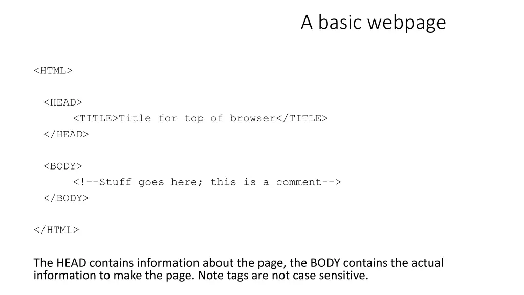 a basic webpage