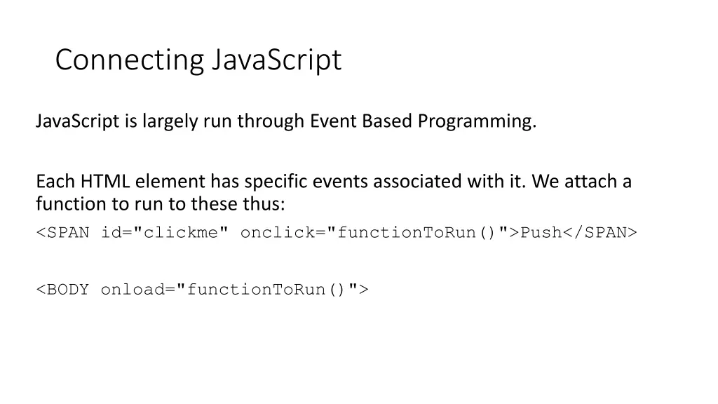 connecting javascript