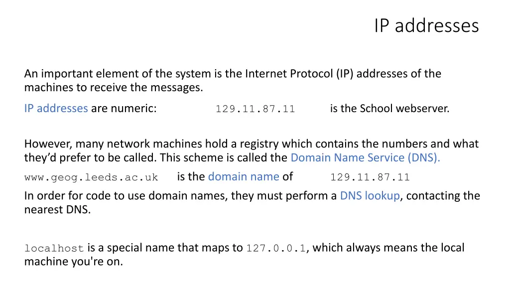 ip addresses