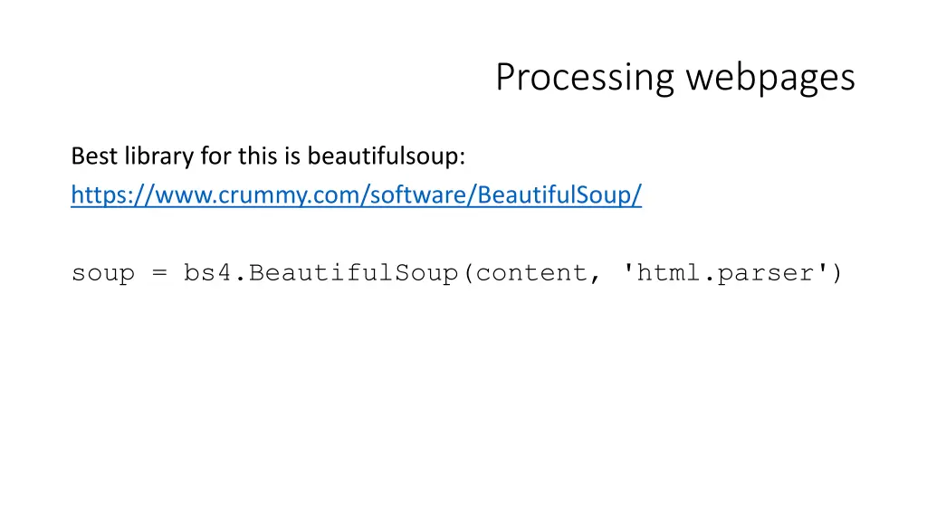 processing webpages