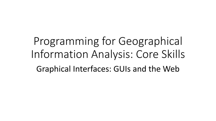 programming for geographical information analysis