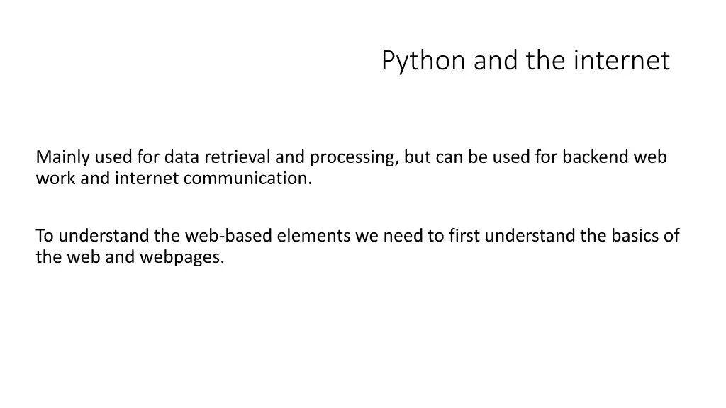 python and the internet