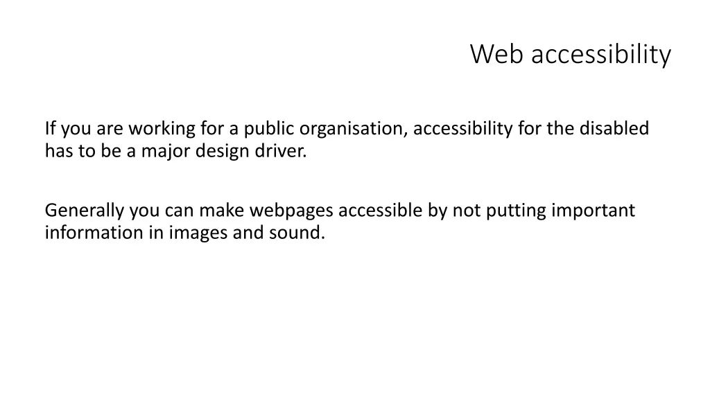 web accessibility