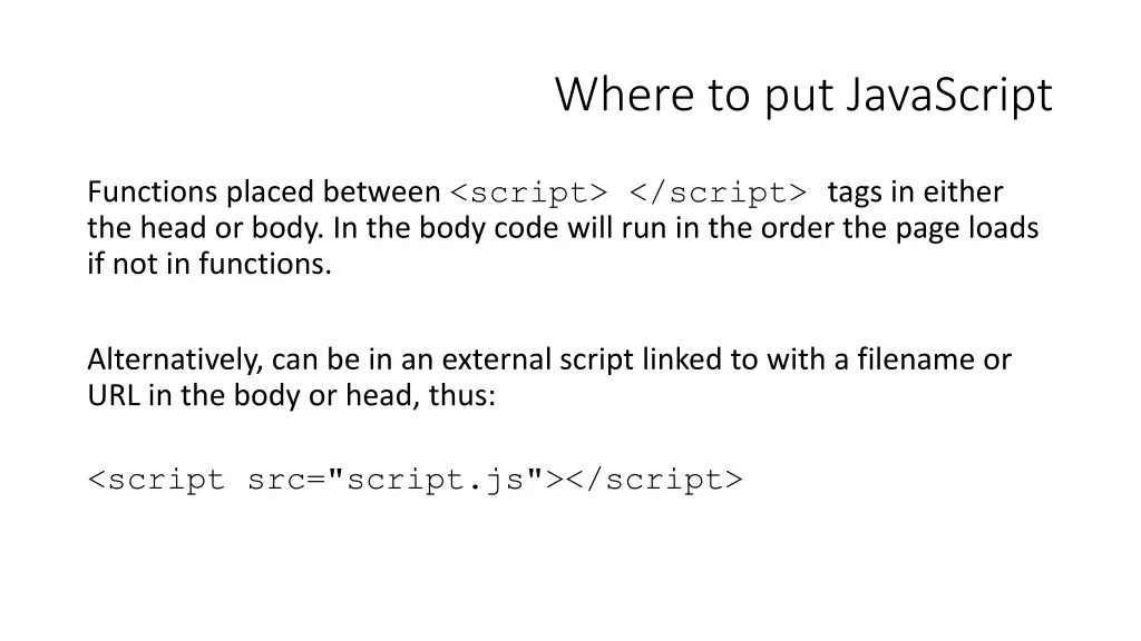 where to put javascript