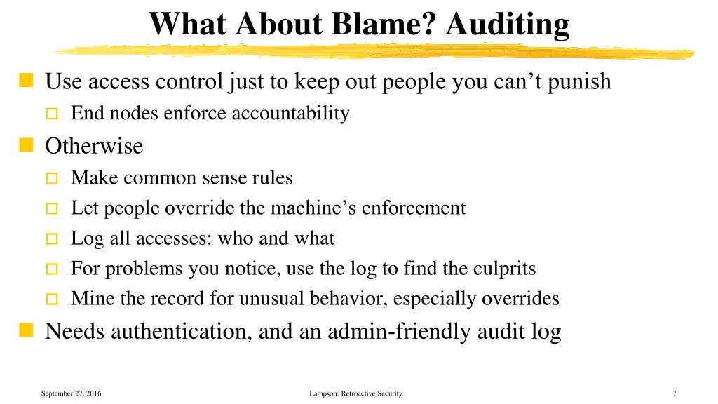 what about blame auditing