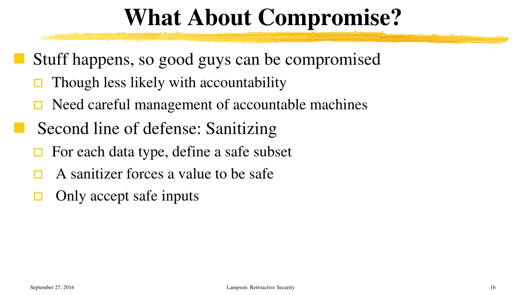 what about compromise