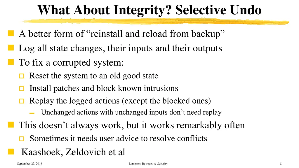 what about integrity selective undo