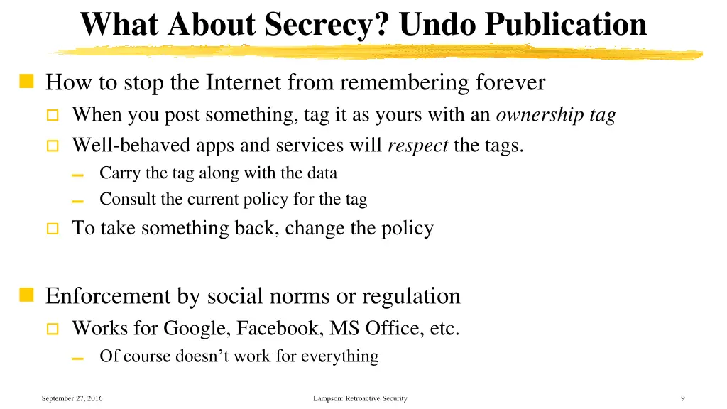 what about secrecy undo publication