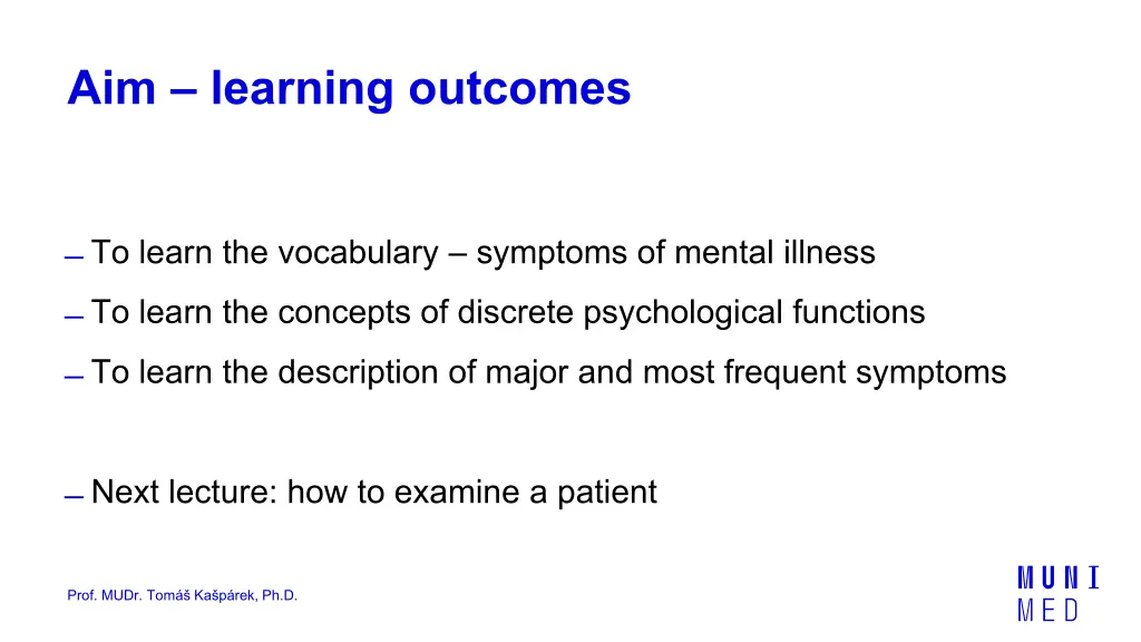 aim learning outcomes