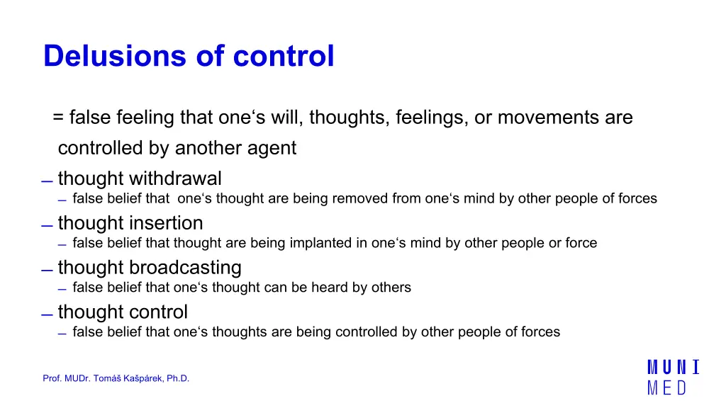 delusions of control