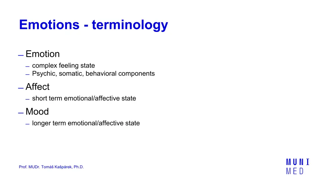 emotions terminology