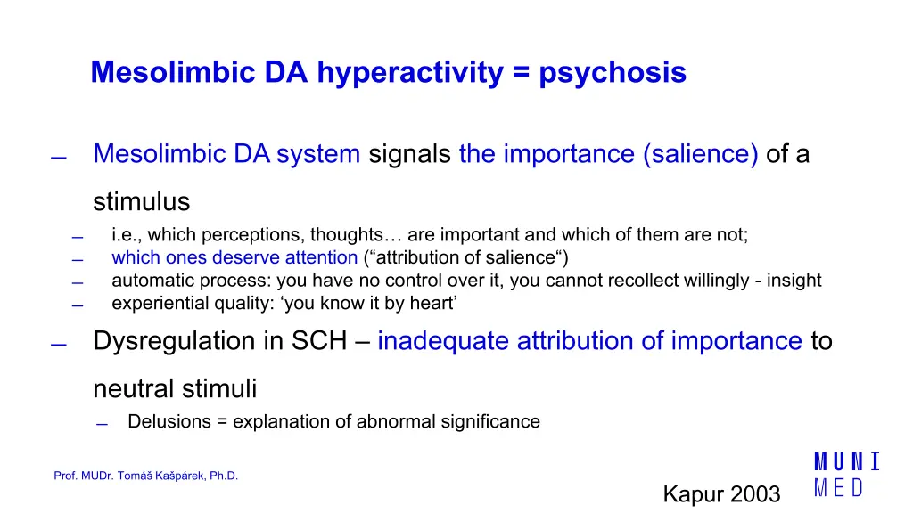 mesolimbic da hyperactivity psychosis