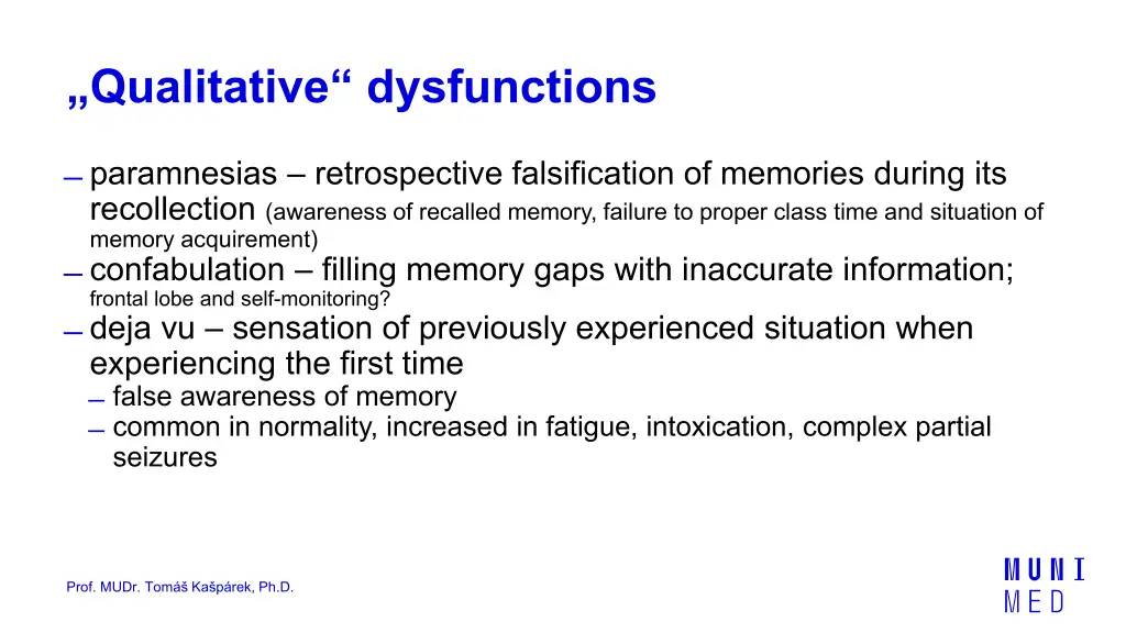 qualitative dysfunctions