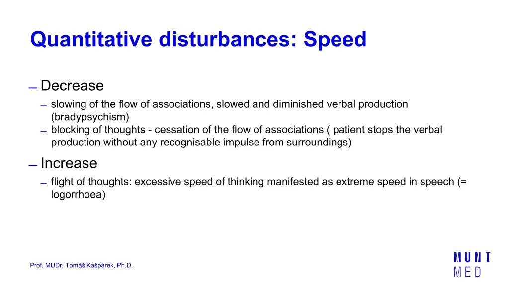 quantitative disturbances speed