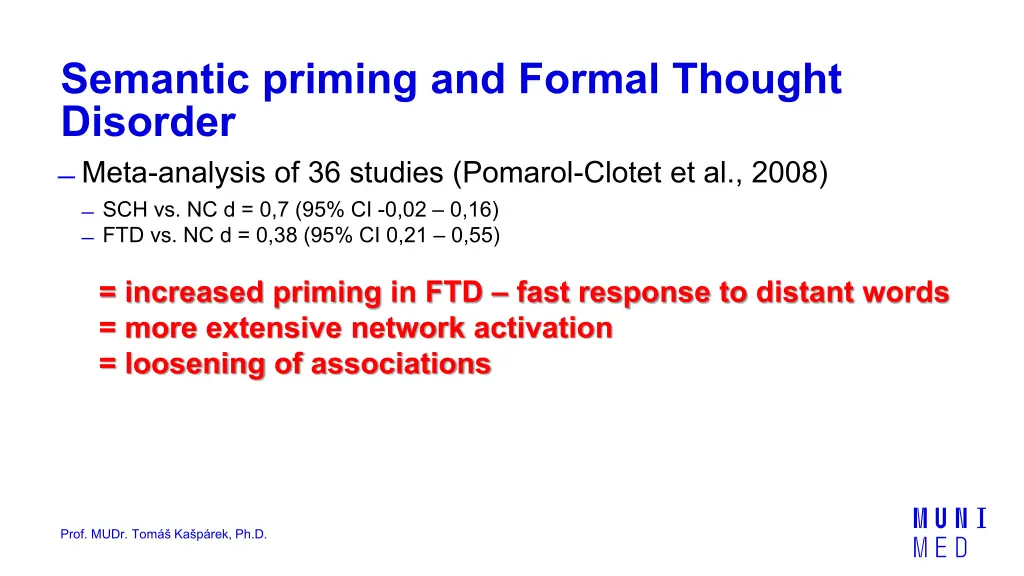 semantic priming and formal thought disorder meta