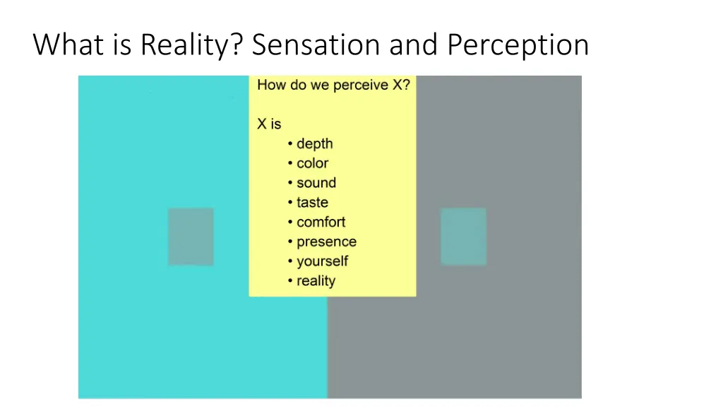 what is reality sensation and perception