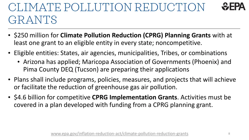 climate pollution reduction grants