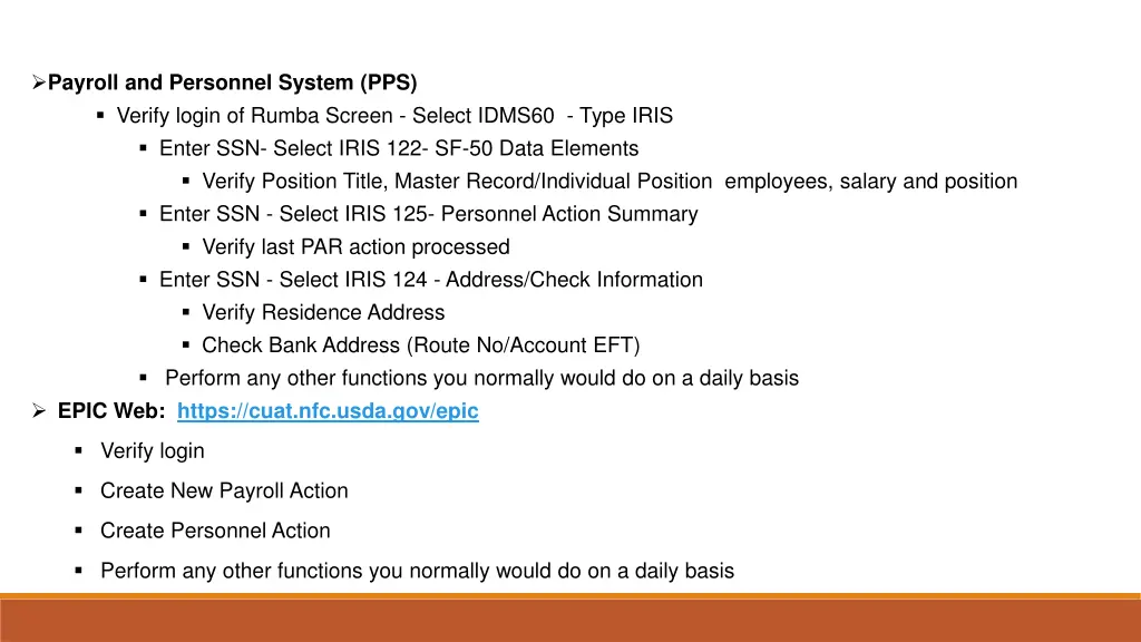 payroll and personnel system pps verify login