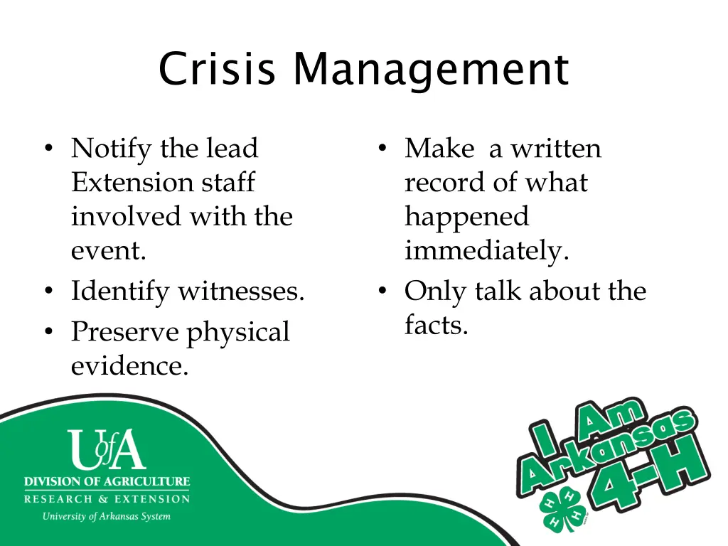 crisis management