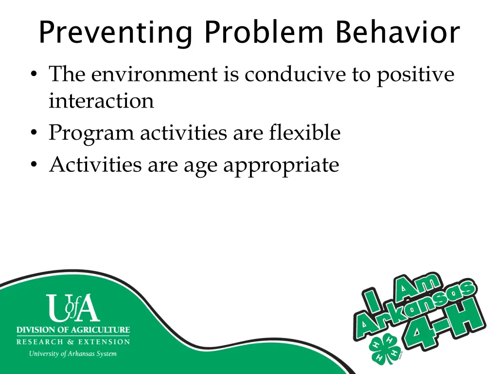 preventing problem behavior