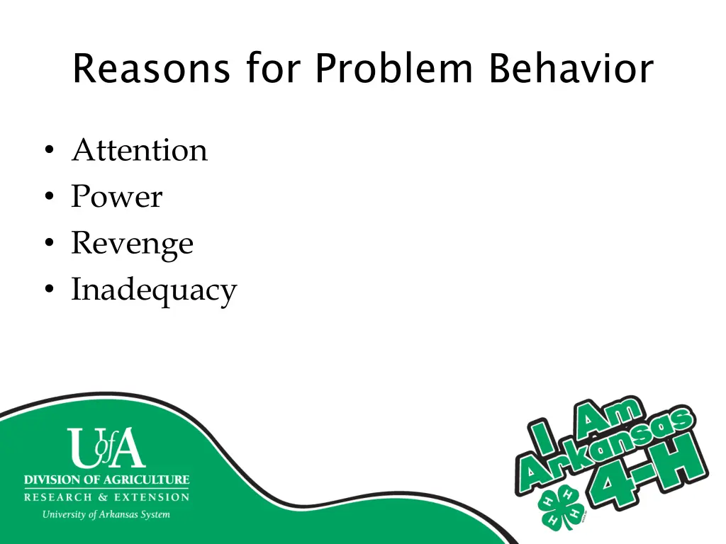 reasons for problem behavior