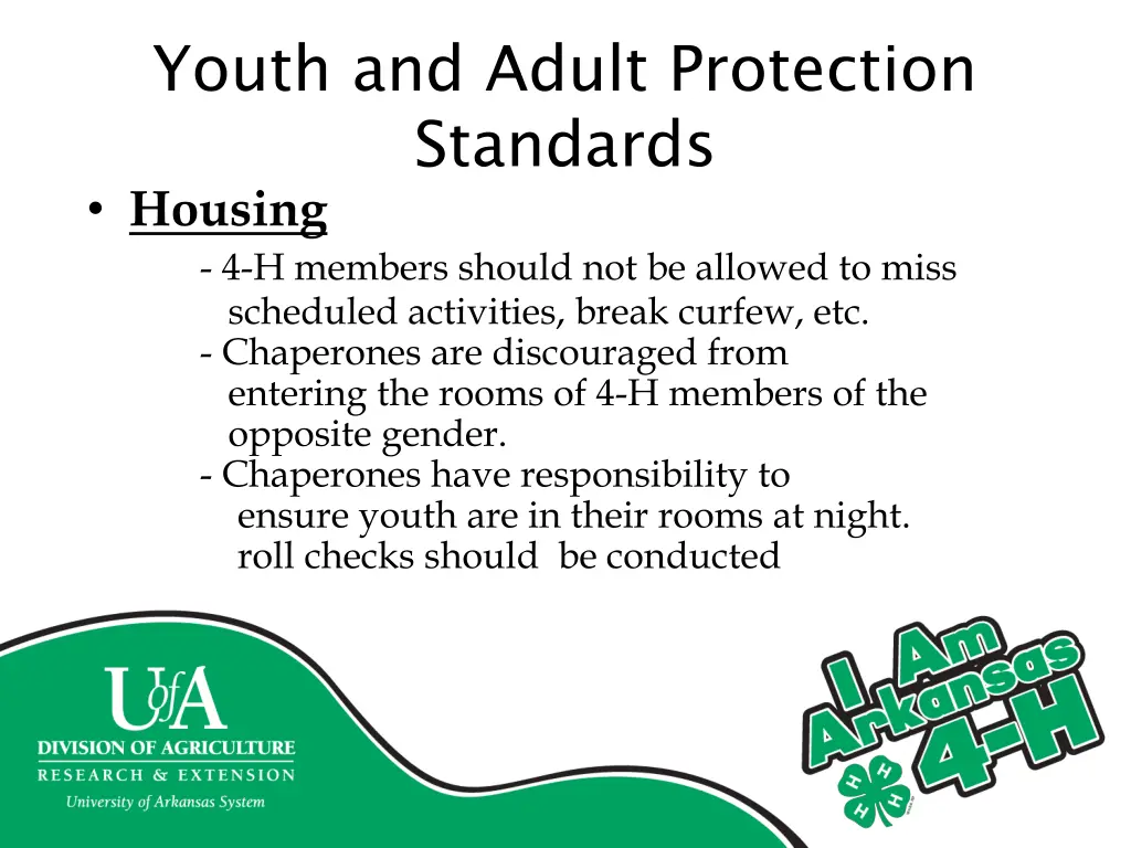 youth and adult protection standards housing