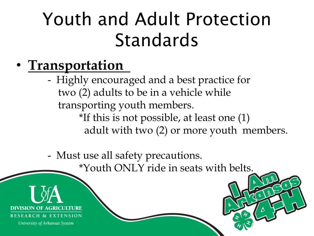 youth and adult protection standards