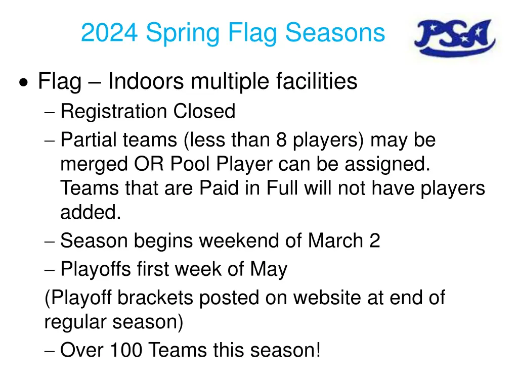 2024 spring flag seasons