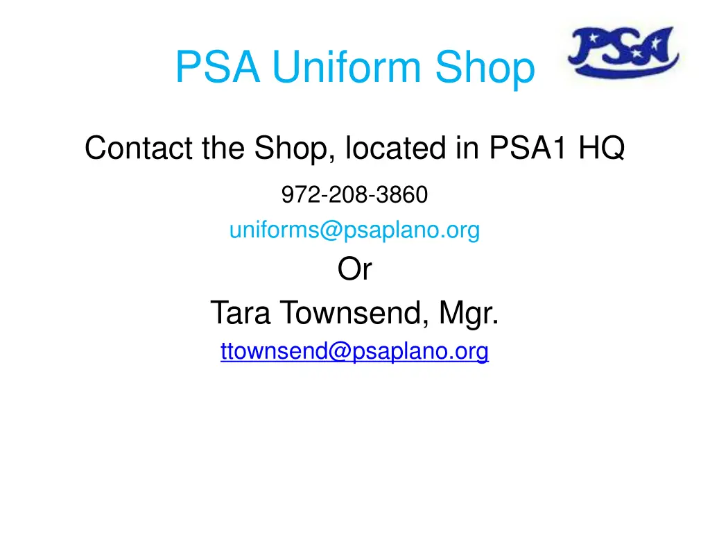 psa uniform shop