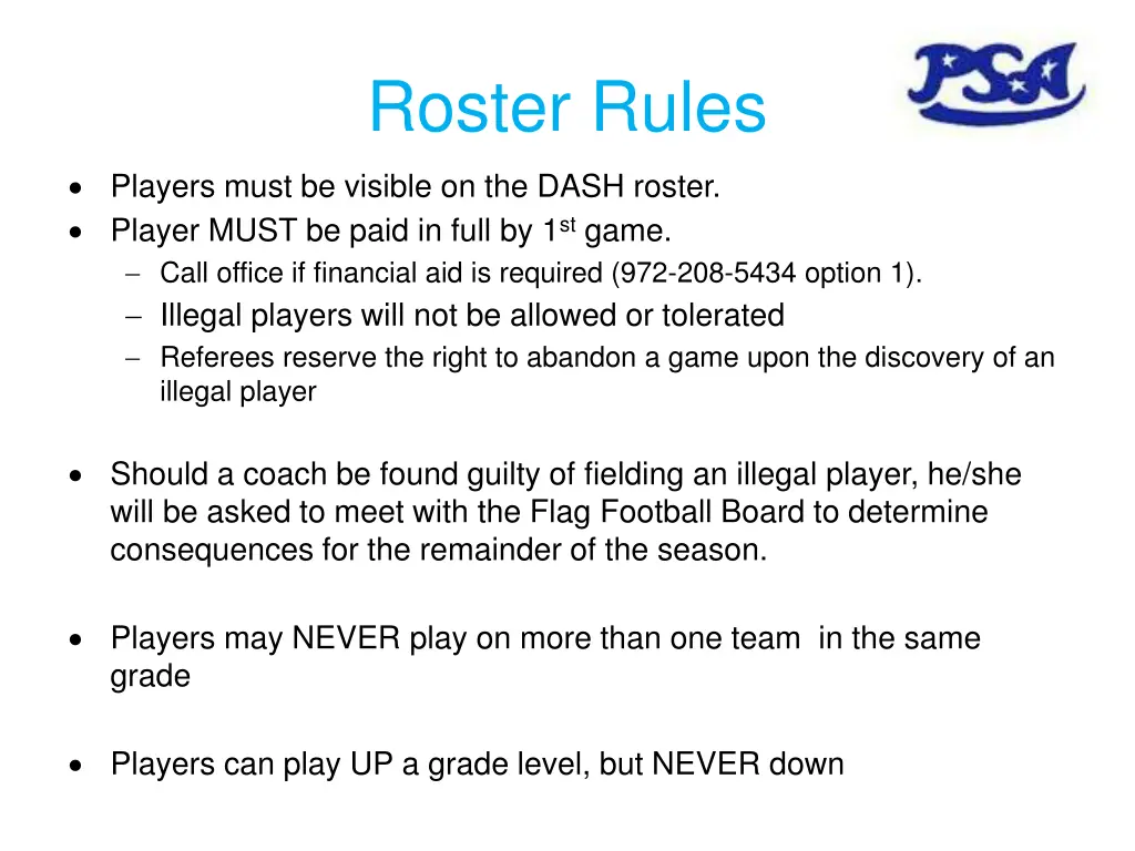 roster rules