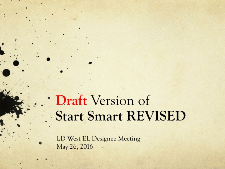 draft version of start smart revised