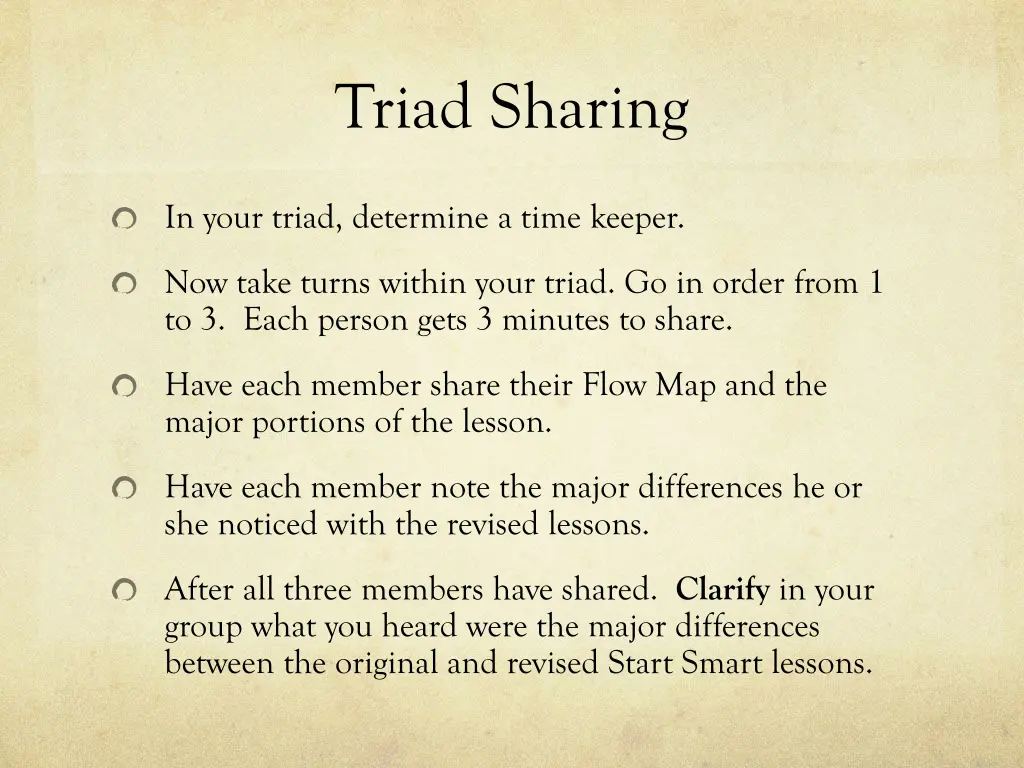 triad sharing