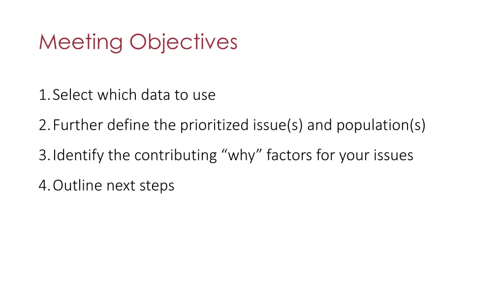 meeting objectives