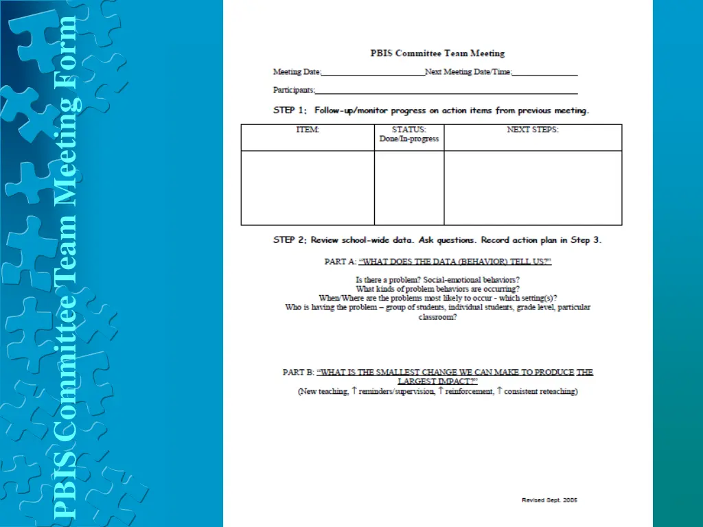 pbis committee team meeting form