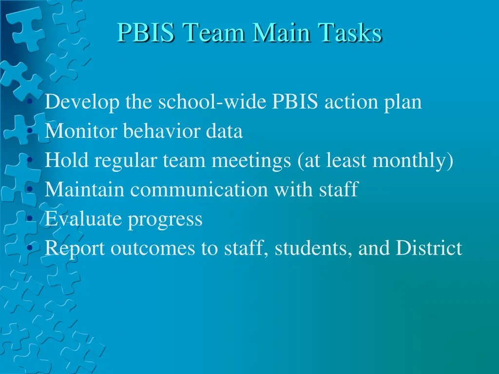 pbis team main tasks