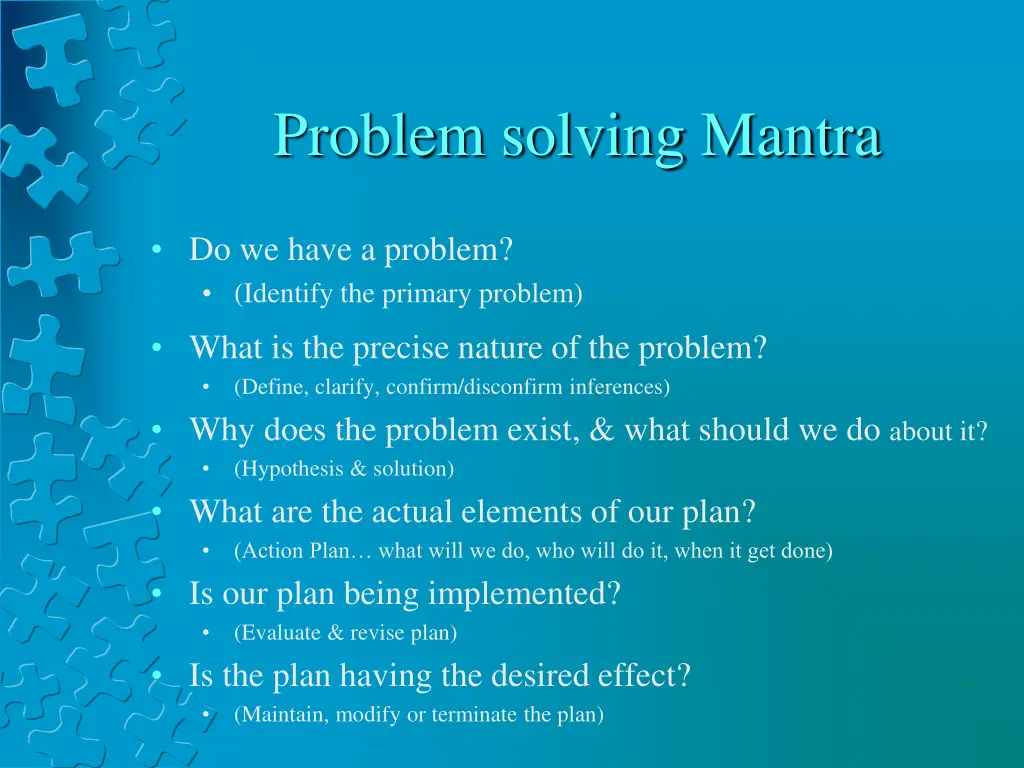 problem solving mantra