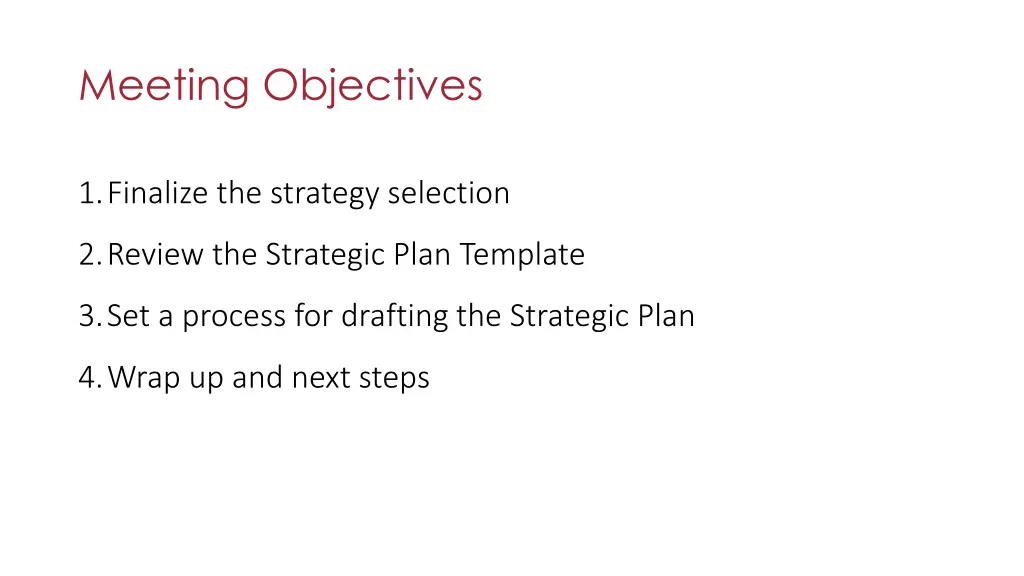 meeting objectives