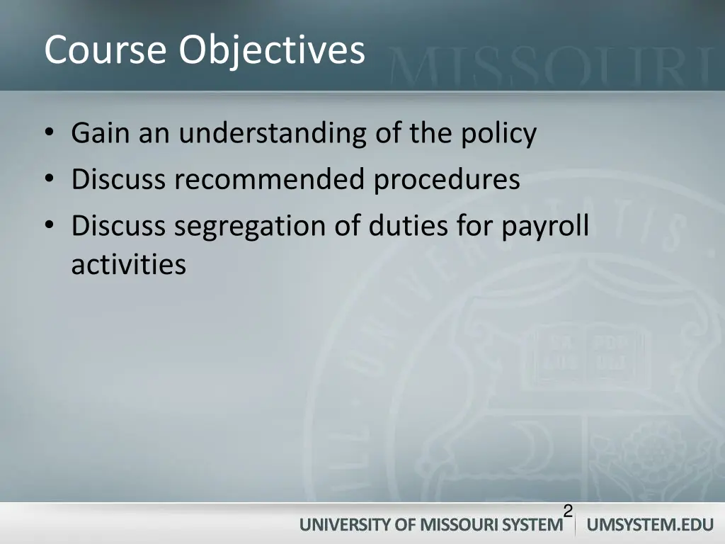 course objectives