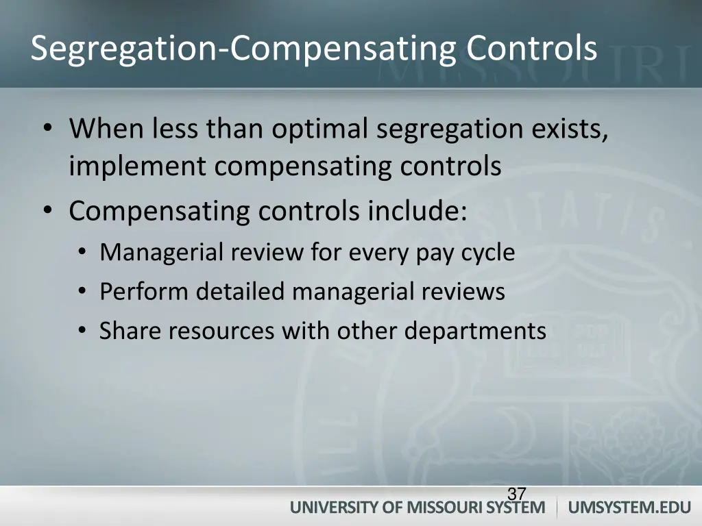 segregation compensating controls