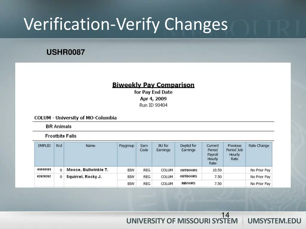 verification verify changes