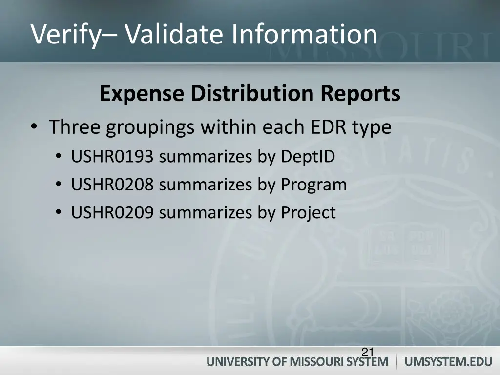 verify validate information 1