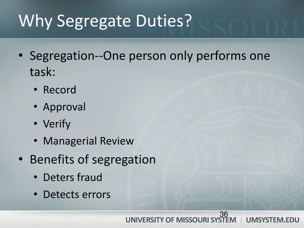 why segregate duties