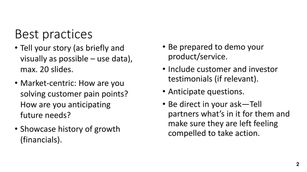 best practices tell your story as briefly