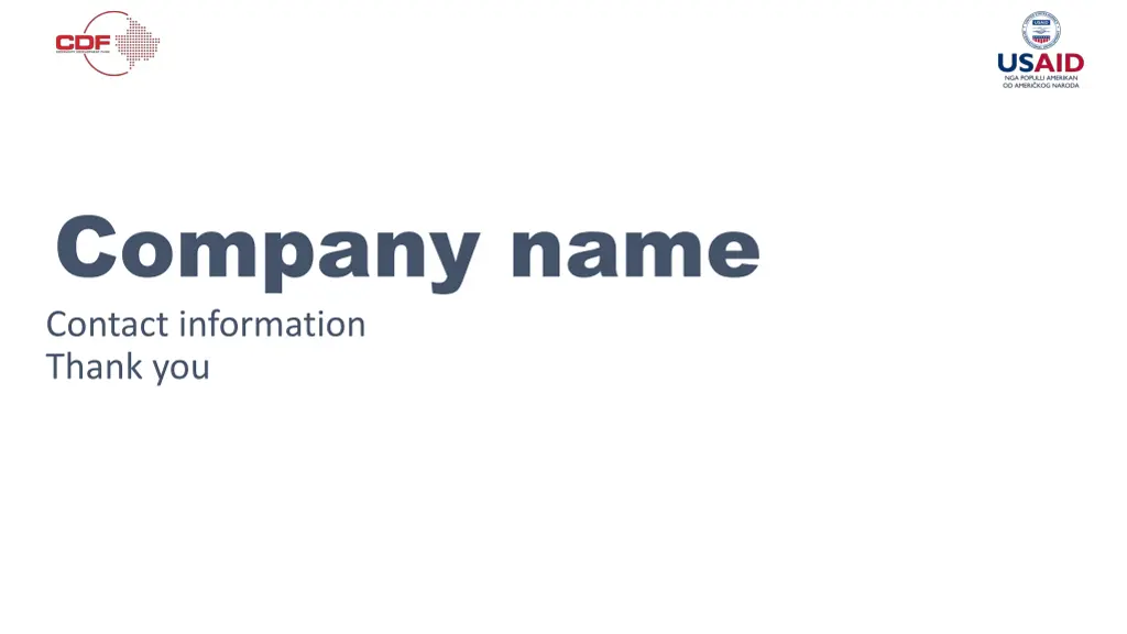 company name contact information thank you
