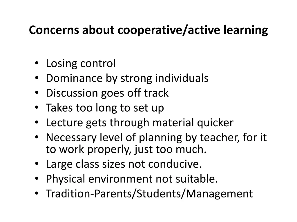 concerns about cooperative active learning