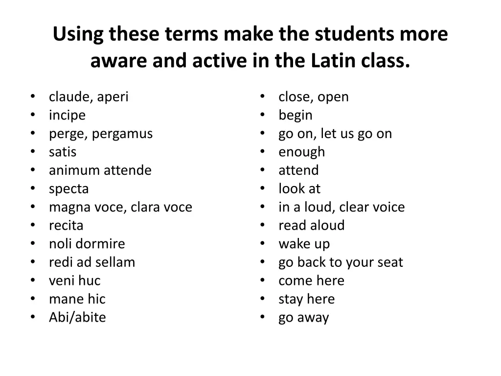 using these terms make the students more aware 1