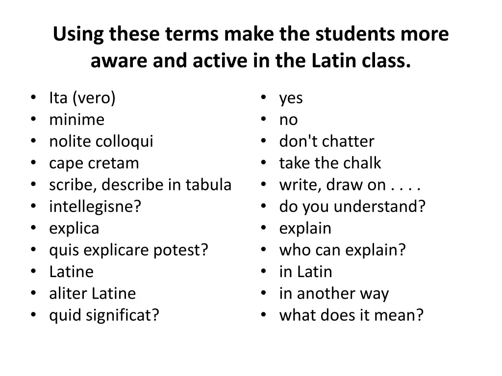 using these terms make the students more aware 2