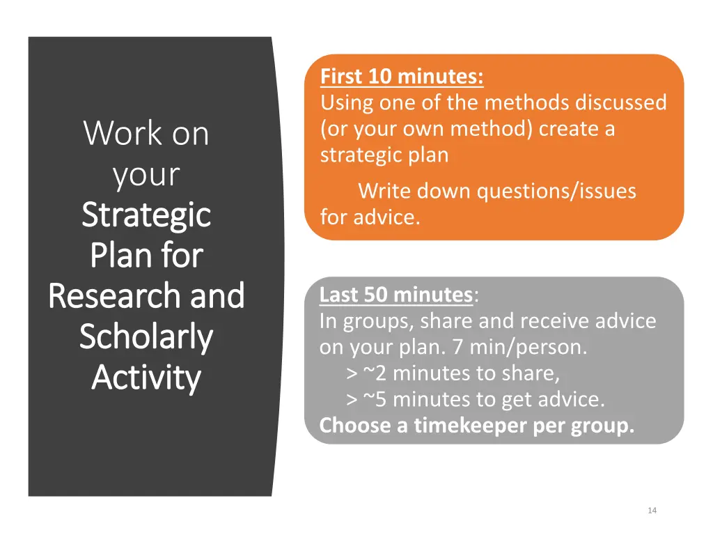 first 10 minutes using one of the methods