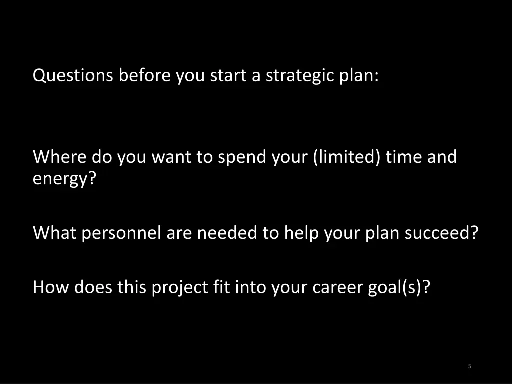 questions before you start a strategic plan